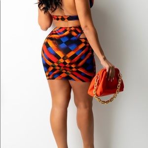 Two piece skirt set.